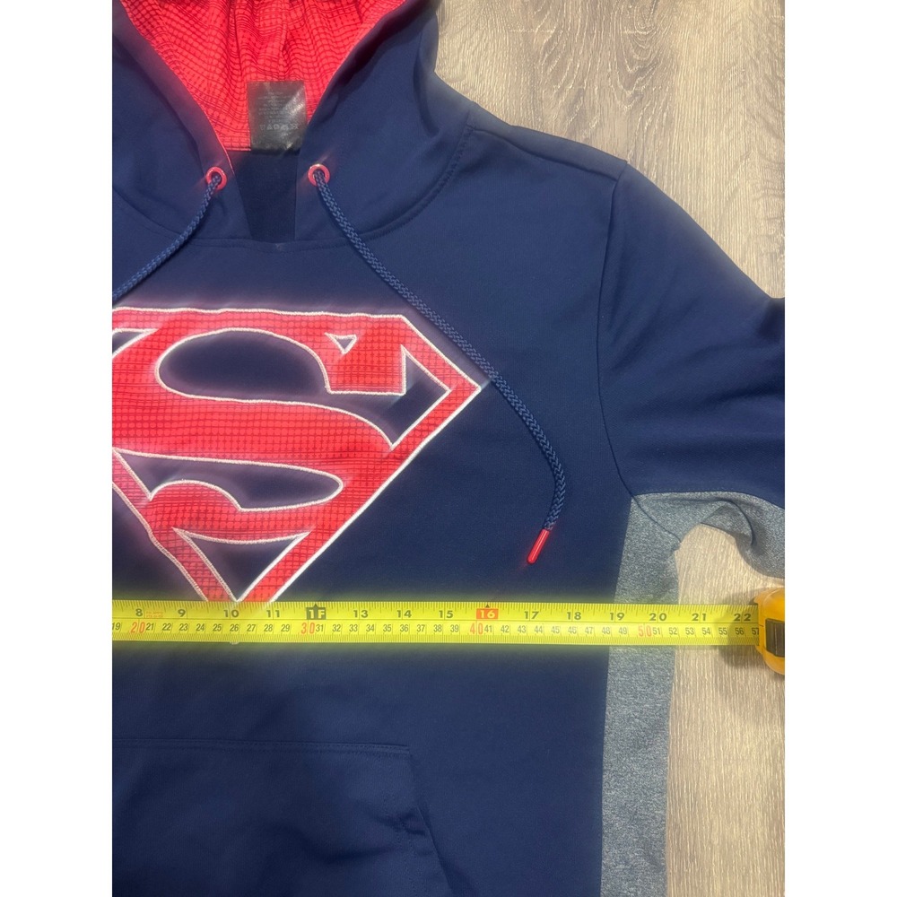 Superman DC Comics Performance Hoodie Navy Blue Gray Red Shield Logo‎ Mens Large - Picture 3 of 9